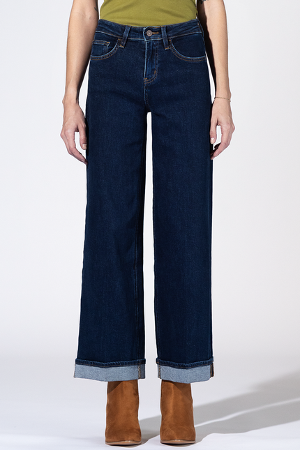 Fairview High Rise Cuffed Wide Leg Jeans