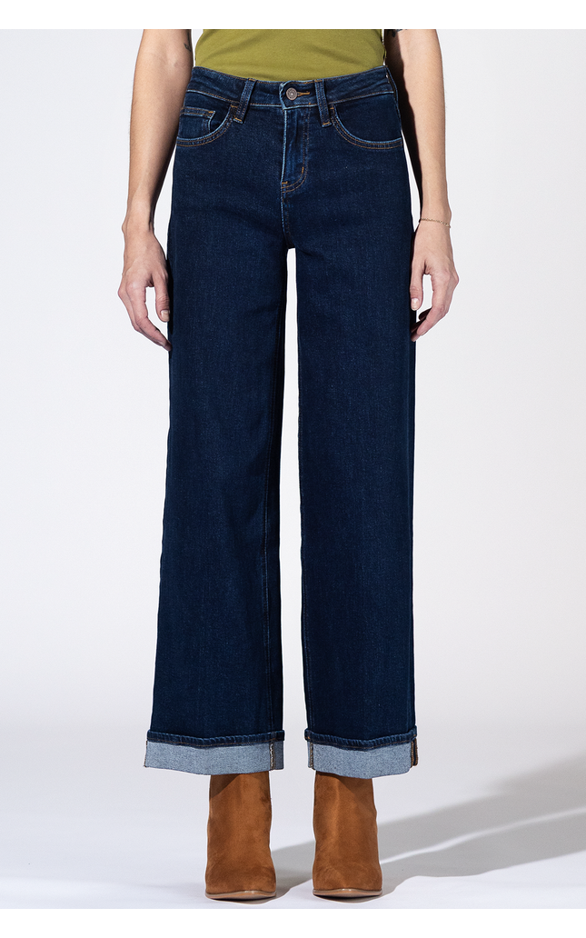 Fairview High Rise Cuffed Wide Leg Jeans