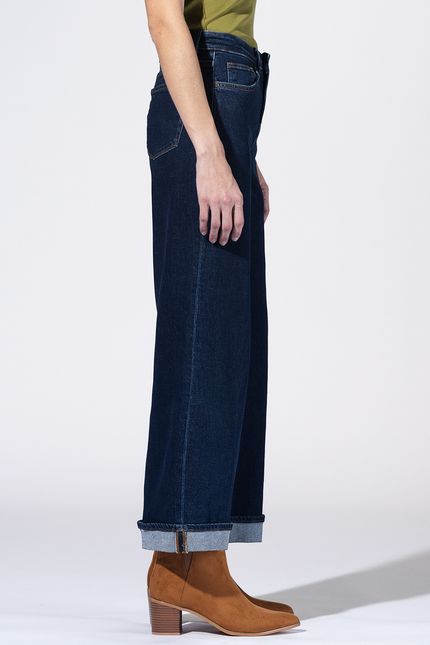 Fairview High Rise Cuffed Wide Leg Jeans