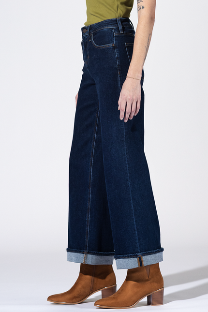 Fairview High Rise Cuffed Wide Leg Jeans