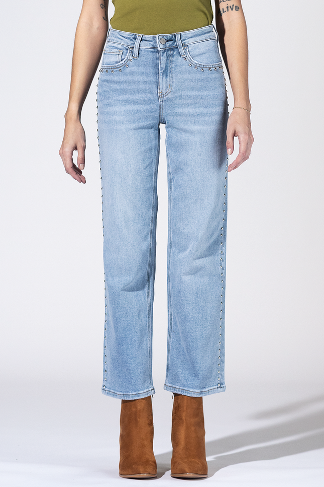 Benton High Rise Studded Denim