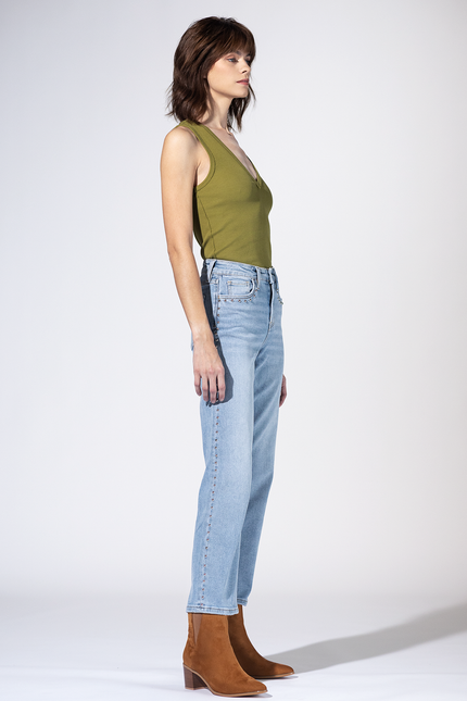 Benton High Rise Studded Denim