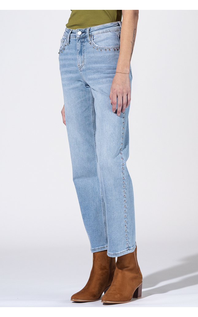 Benton High Rise Studded Denim
