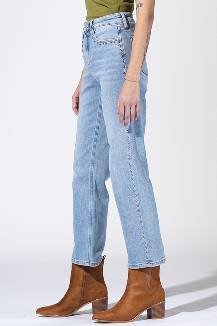 Benton High Rise Studded Denim