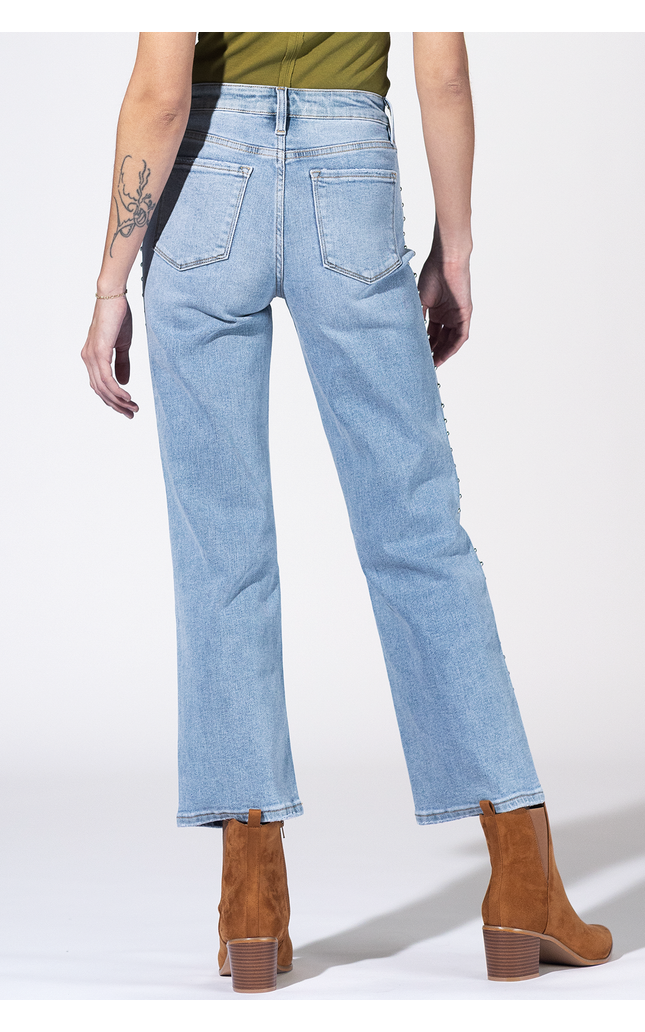 Benton High Rise Studded Denim