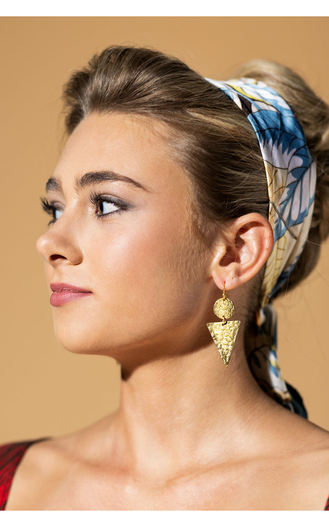 Geometric Textured Dangle Earrings