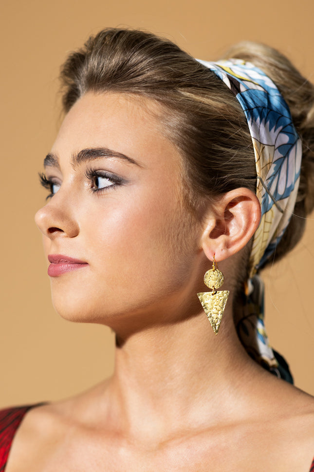 Geometric Textured Dangle Earrings
