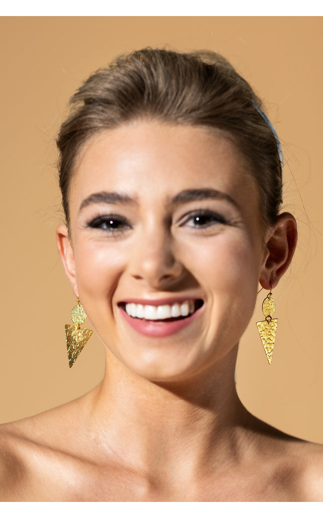 Geometric Textured Dangle Earrings