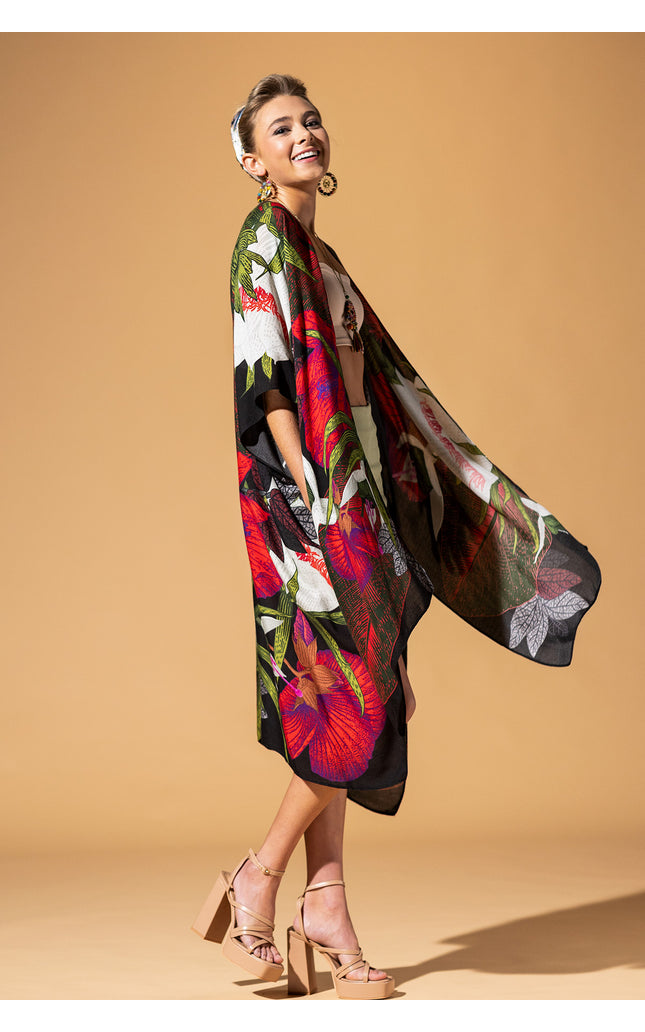 Midnight Floral Kimono