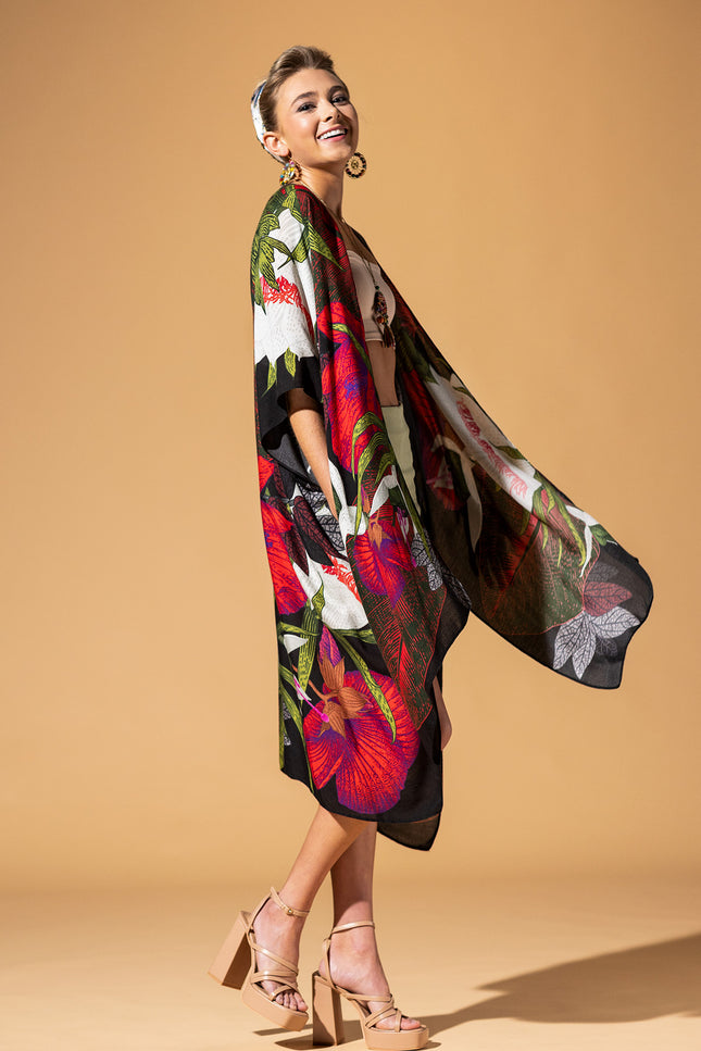 Midnight Floral Kimono