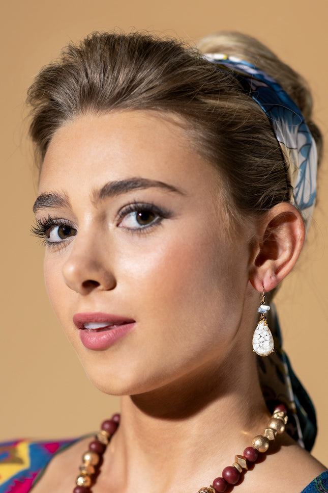 Winter Frost Teardrop Earrings