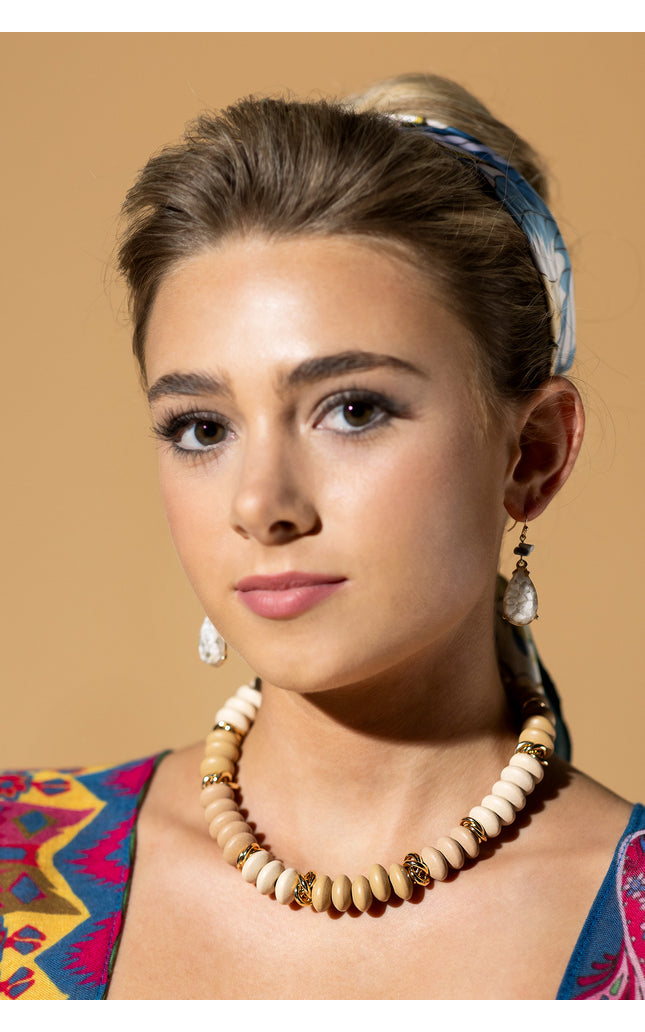 Sand Dune Wooden Beaded Necklace