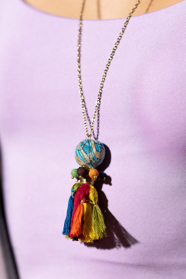 Boho Tassel Charm Necklace