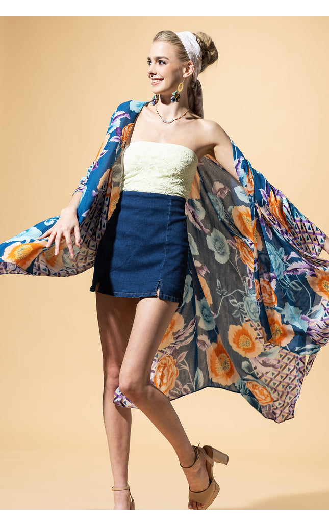 Boho Breeze Jacquard Kimono