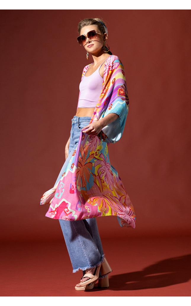 Vibrant Oasis Ombre Kimono