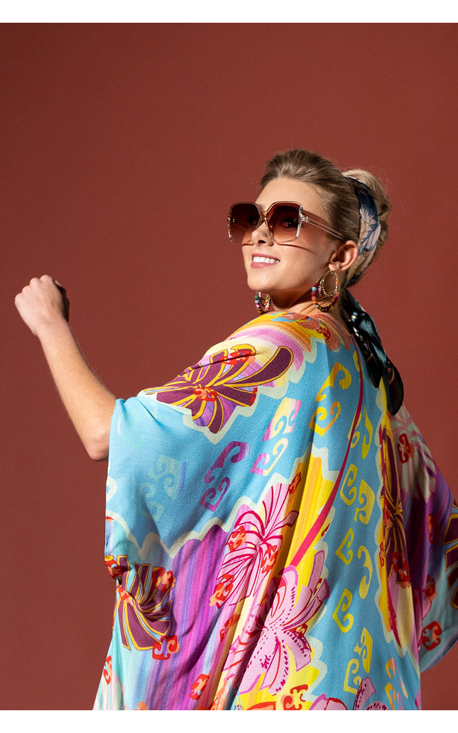 Vibrant Oasis Ombre Kimono