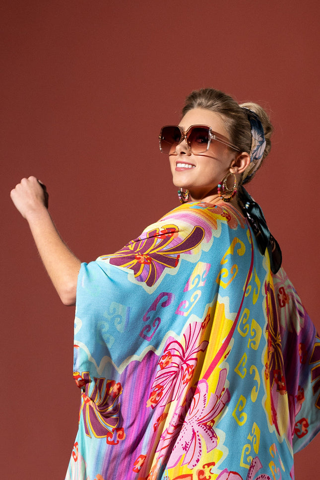 Vibrant Oasis Ombre Kimono