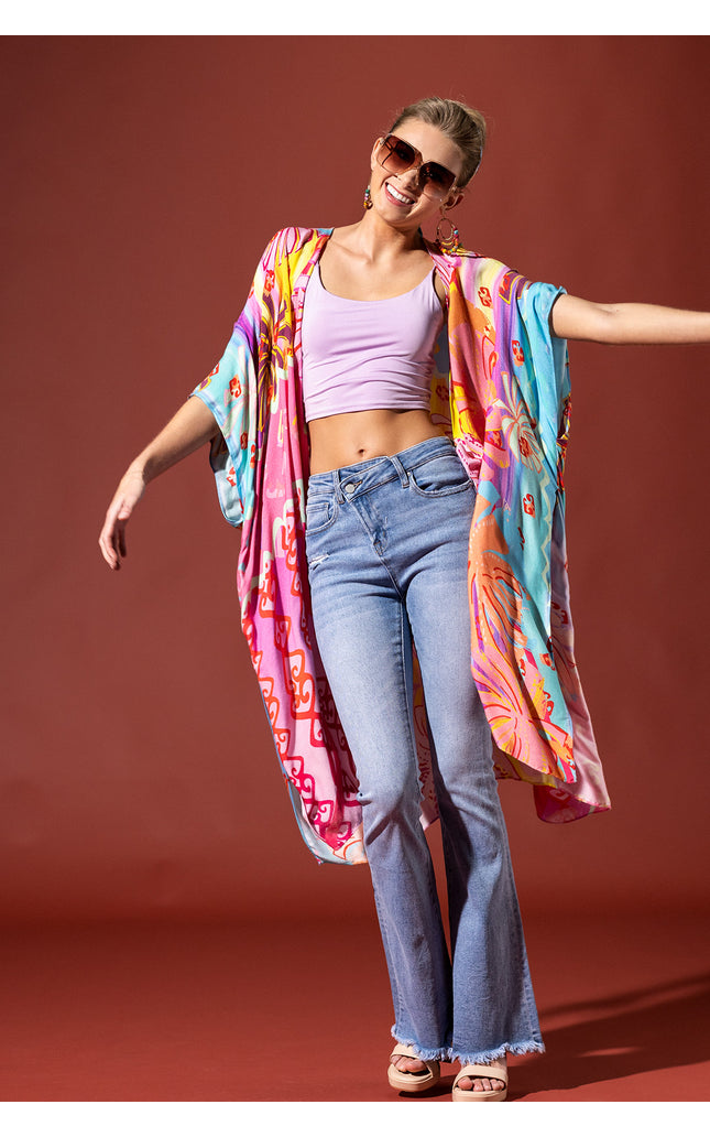 Vibrant Oasis Ombre Kimono