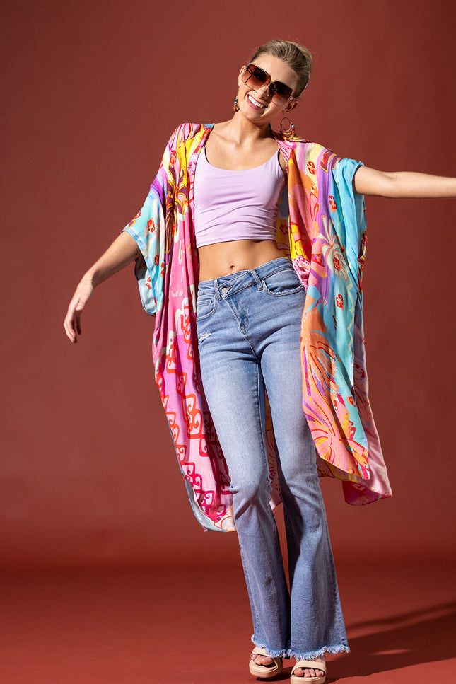 Vibrant Oasis Ombre Kimono