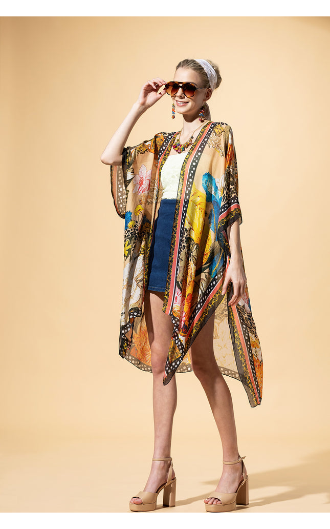 Wild Blossom Leopard Kimono