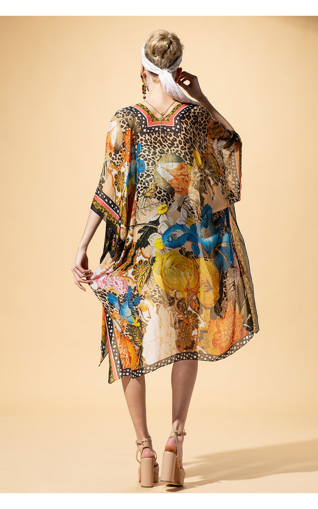 Wild Blossom Leopard Kimono