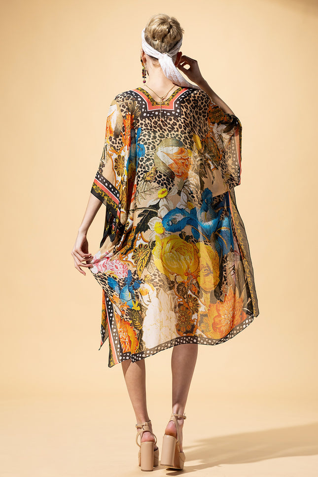 Wild Blossom Leopard Kimono