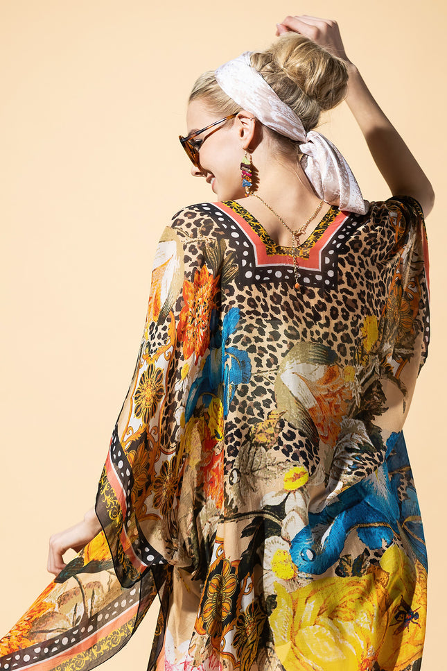 Wild Blossom Leopard Kimono