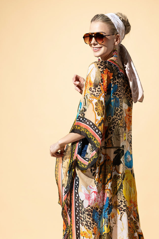 Wild Blossom Leopard Kimono