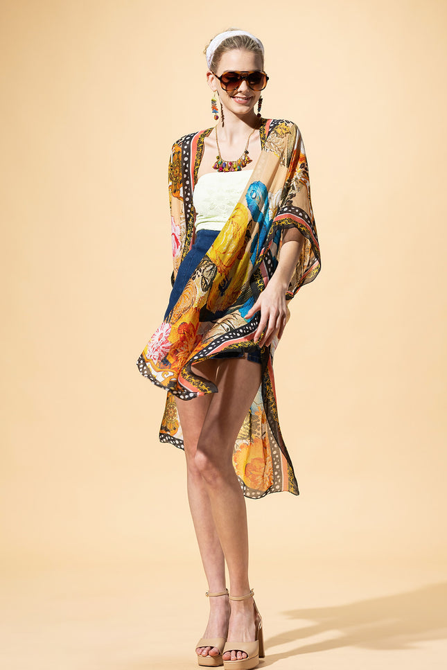 Wild Blossom Leopard Kimono