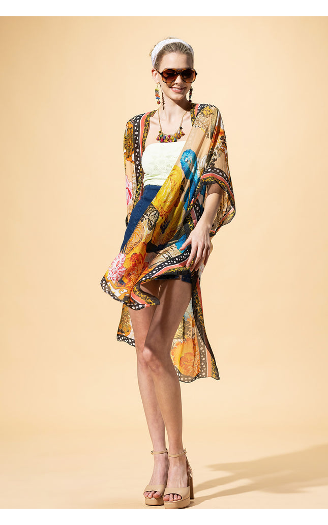 Wild Blossom Leopard Kimono