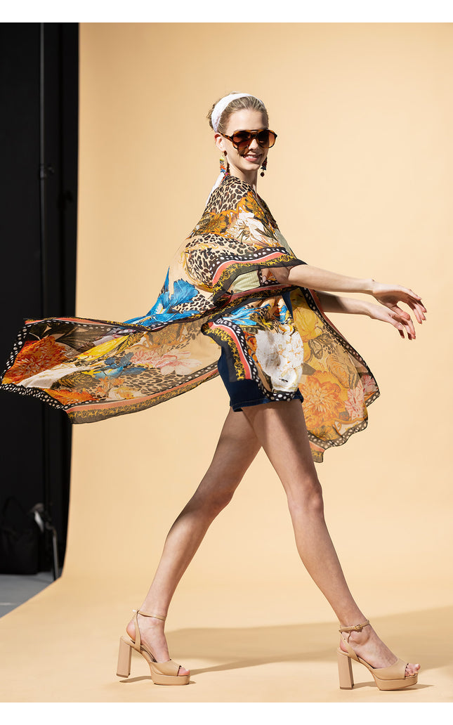 Wild Blossom Leopard Kimono