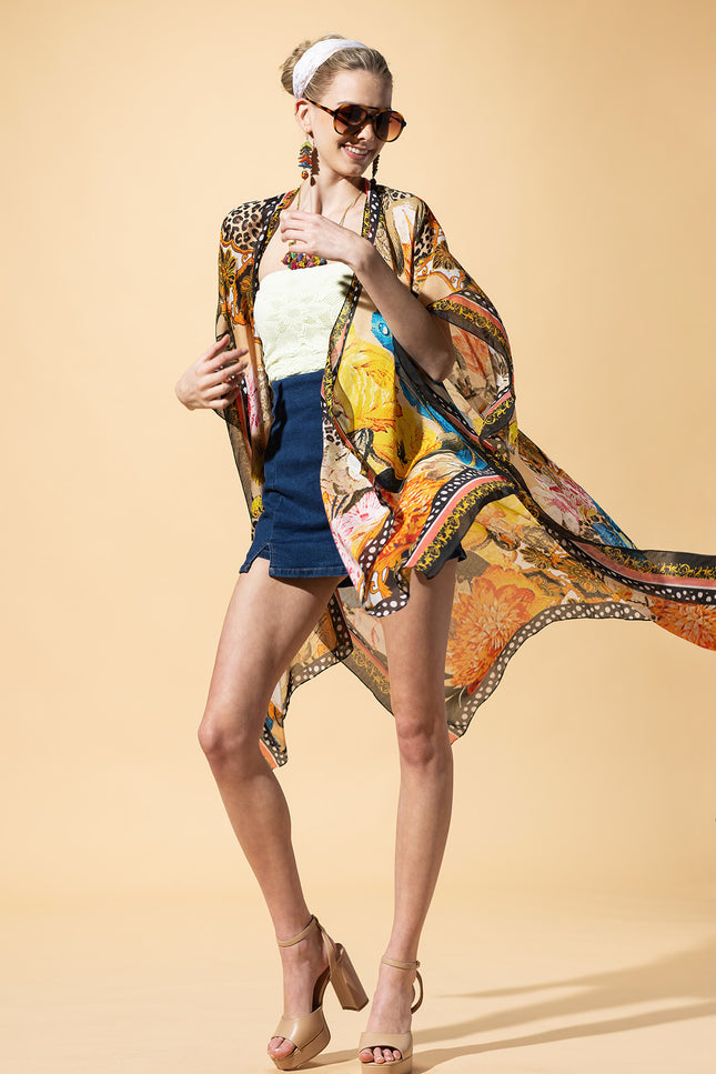 Wild Blossom Leopard Kimono