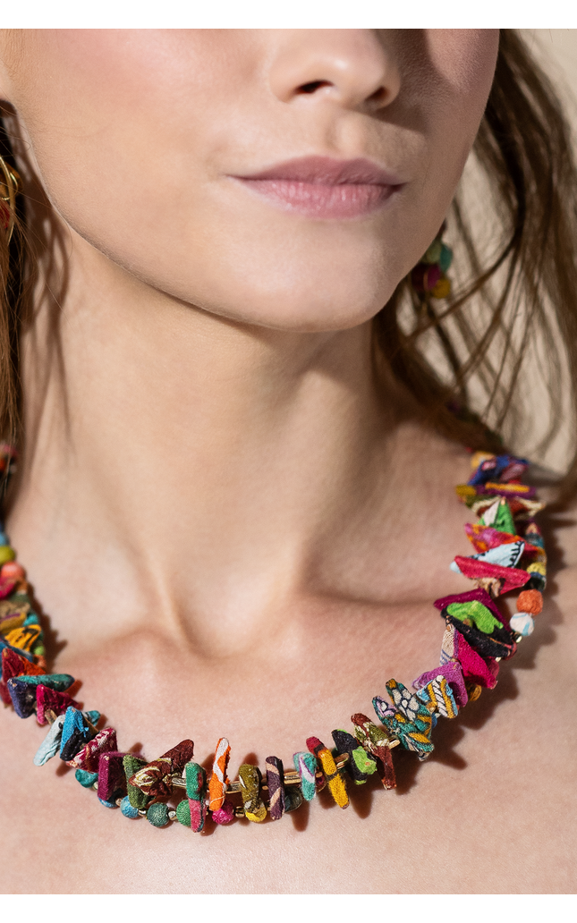 Organic Shape Beaded Necklace