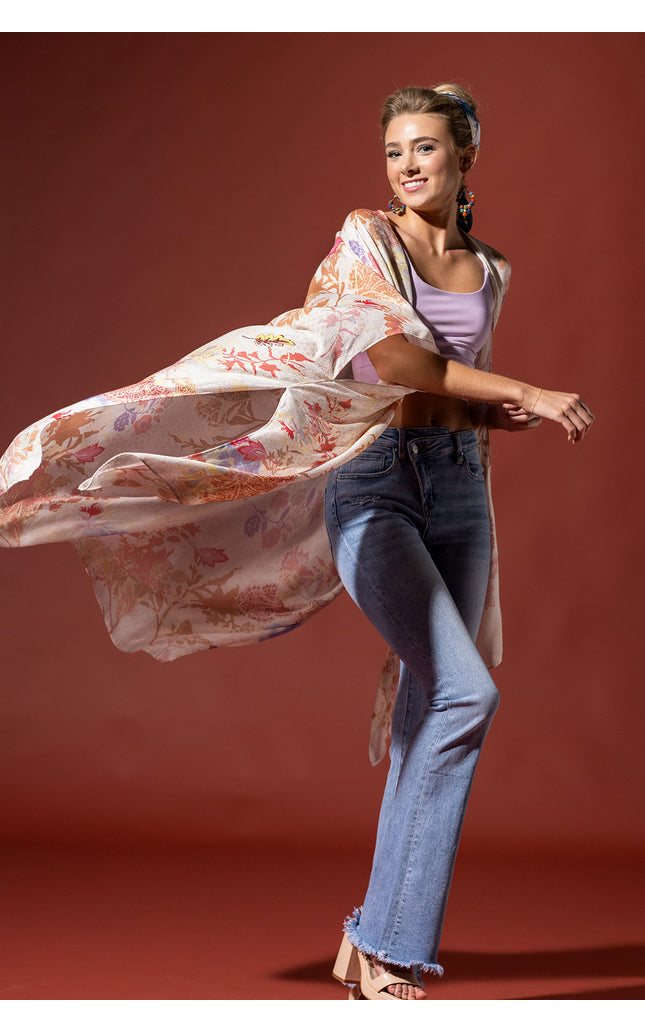 Pastel Lace Whisper Kimono