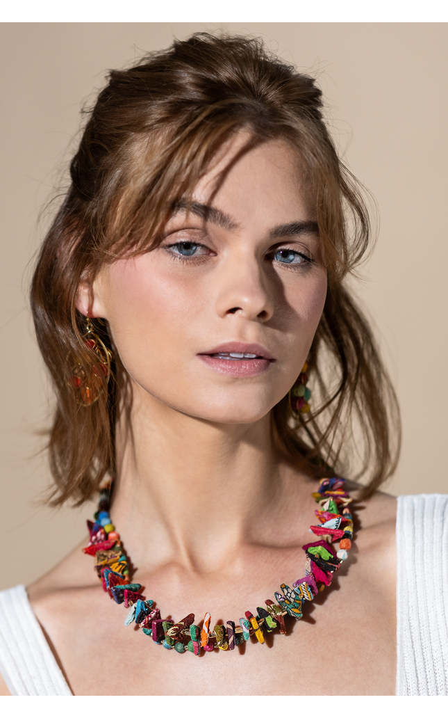 Organic Shape Beaded Necklace