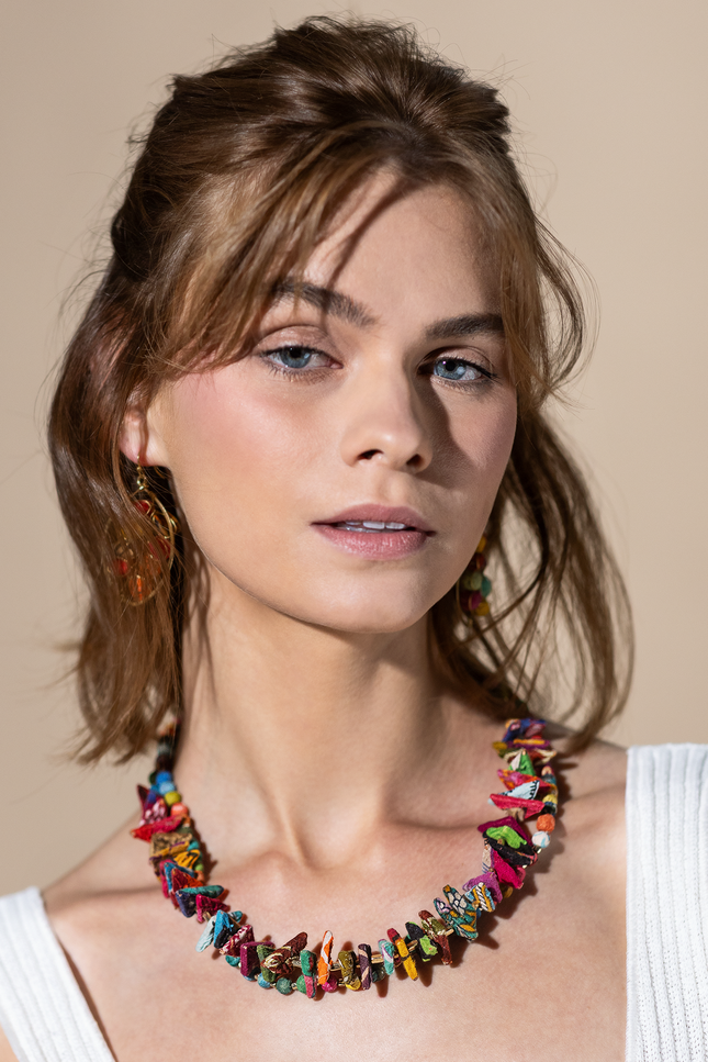 Organic Shape Beaded Necklace