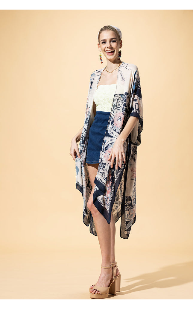 Serene Mandala Drift Kimono