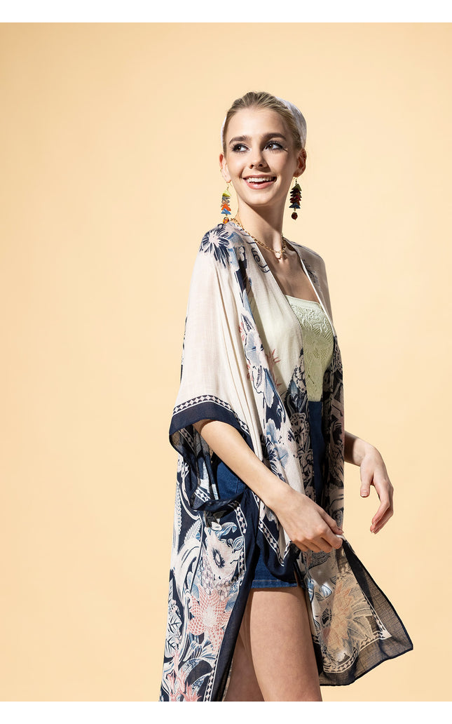 Serene Mandala Drift Kimono