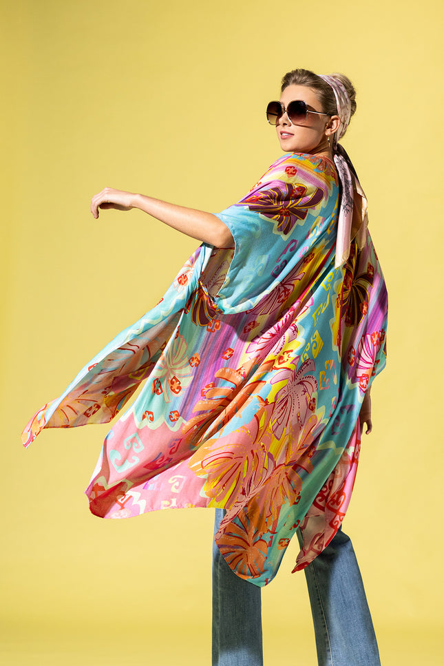Vibrant Oasis Ombre Kimono