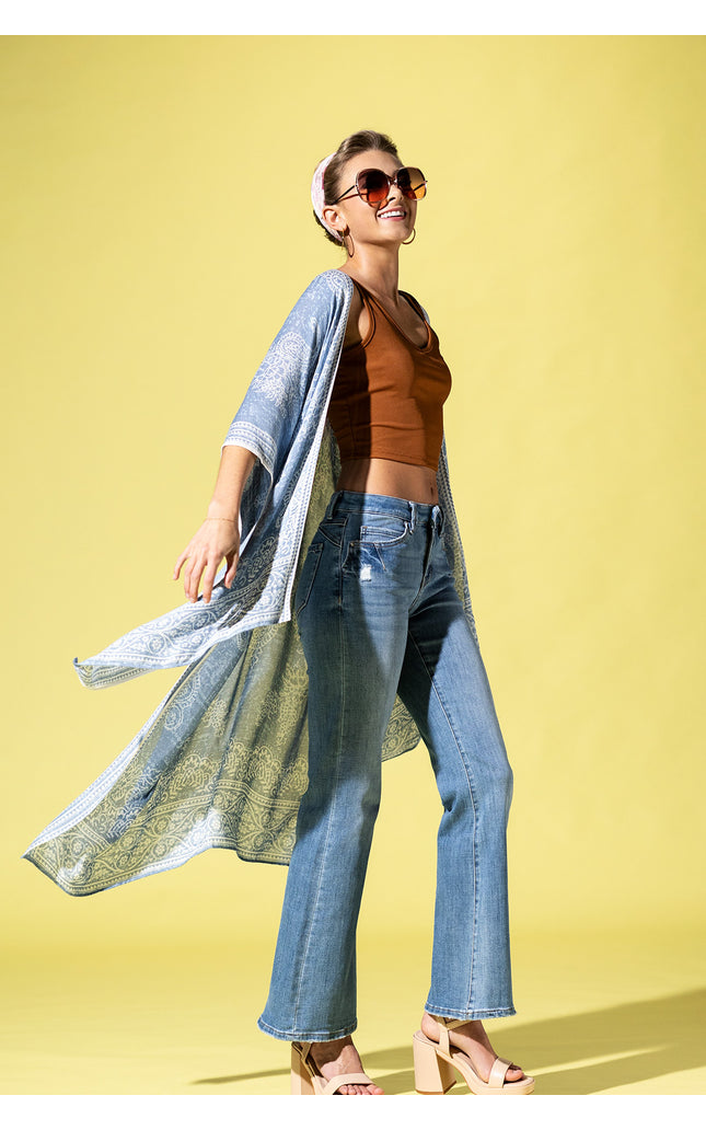 Serene Blue Paisley Kimono