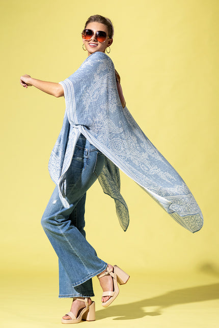 Serene Blue Paisley Kimono
