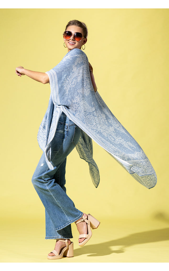 Serene Blue Paisley Kimono