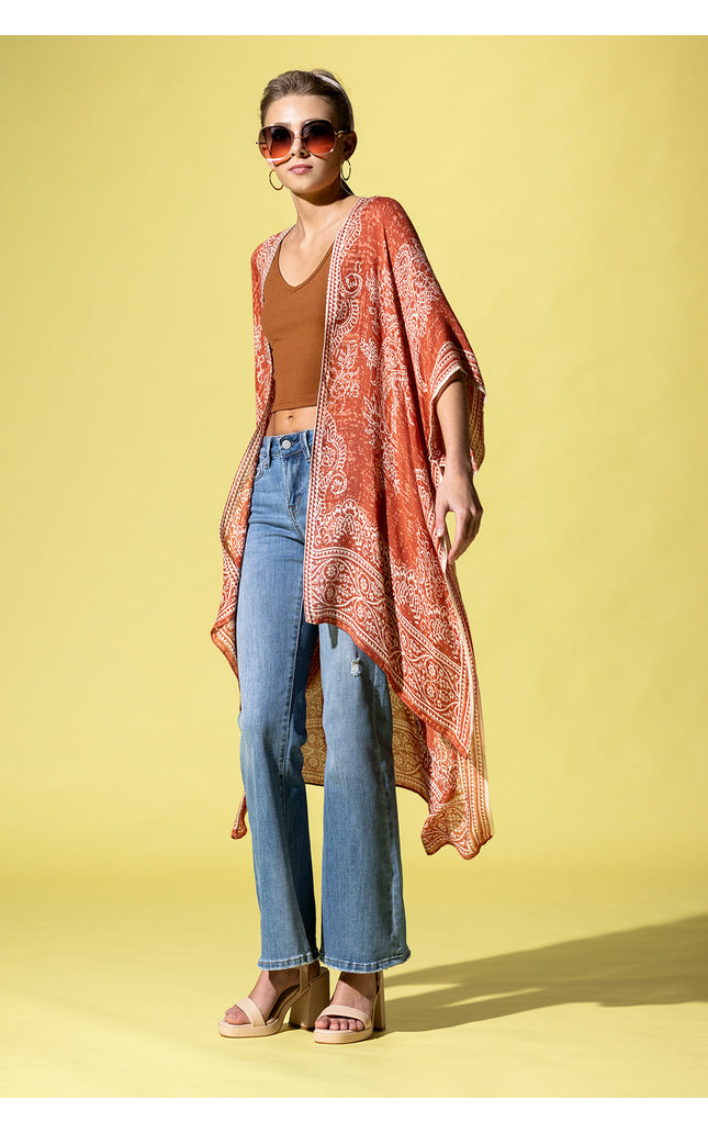 Vibrant Paisley Whispers Kimono