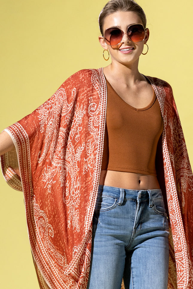 Vibrant Paisley Whispers Kimono