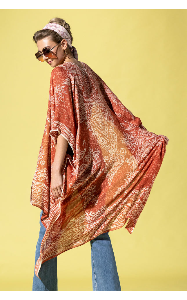 Vibrant Paisley Whispers Kimono