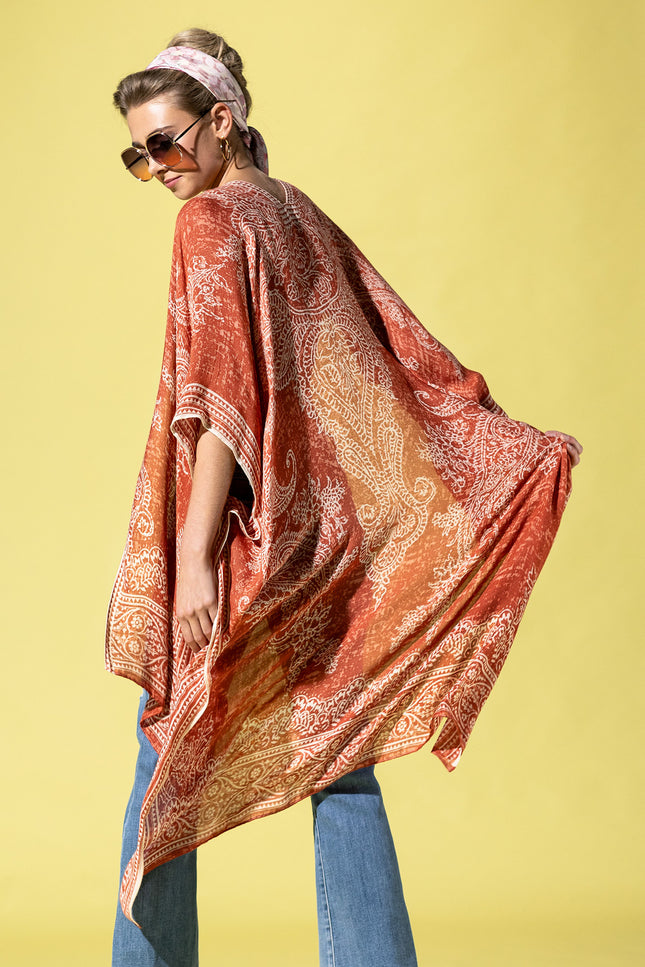 Vibrant Paisley Whispers Kimono