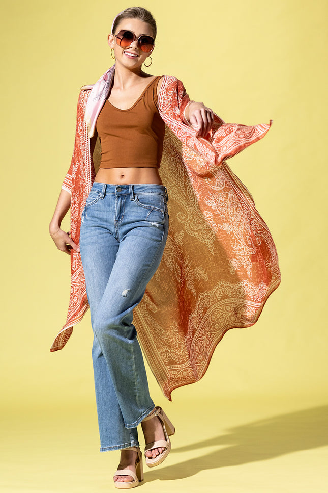 Vibrant Paisley Whispers Kimono