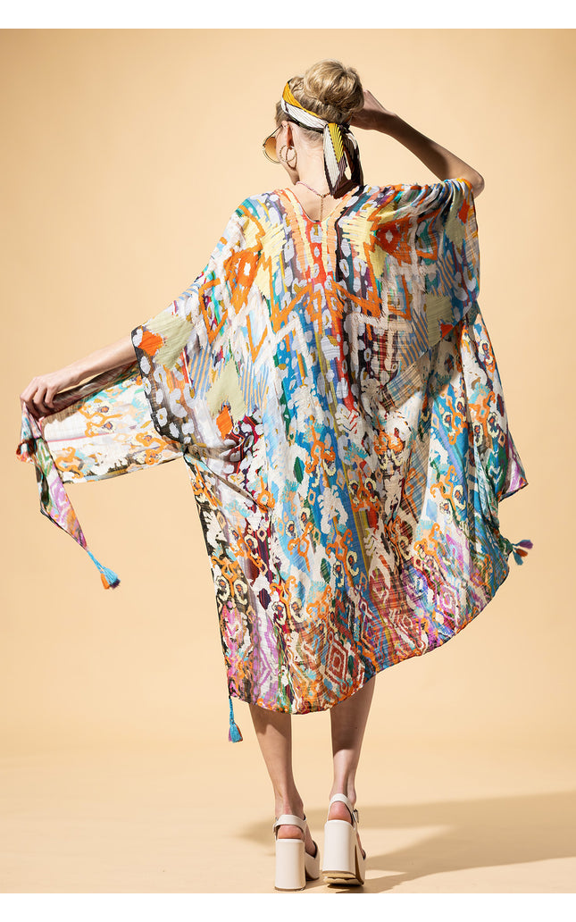 Ethnique Jacquard Tassel Kimono