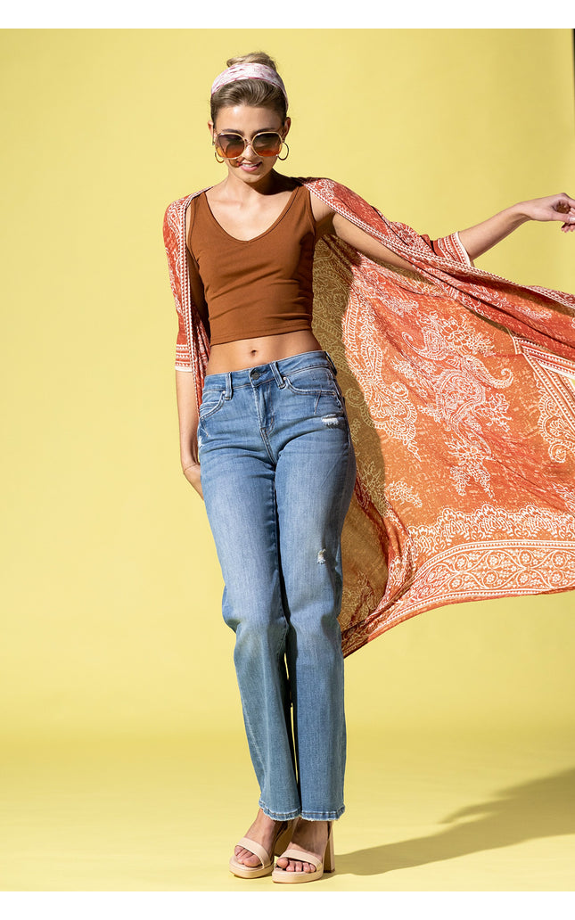 Vibrant Paisley Whispers Kimono