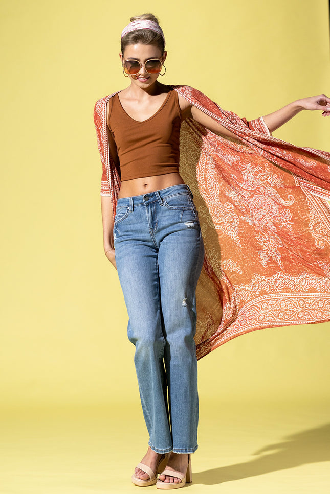 Vibrant Paisley Whispers Kimono